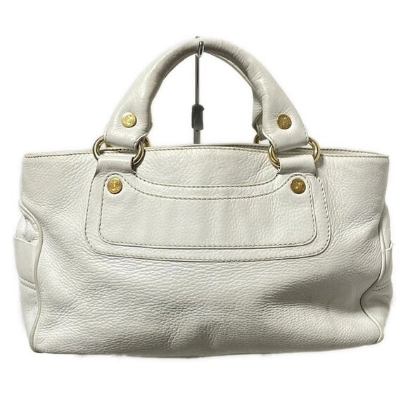 Auth CELINE Boogie Bag - White Leather Tote Bag - Picture 3 of 9